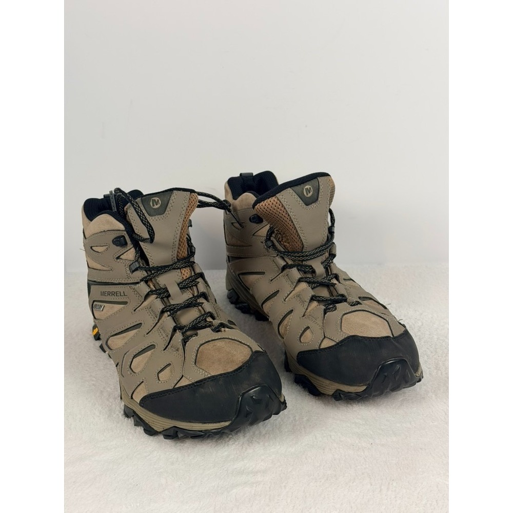 Merrell Boulder Mid Waterproof Hiking Boots Mens Size 14 W Wide J37435W Tan